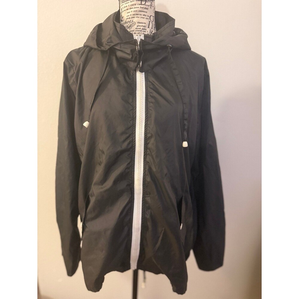 Thread + Supply Hooded Windbreaker Lightweight Rain Jacket Black Large outdoor